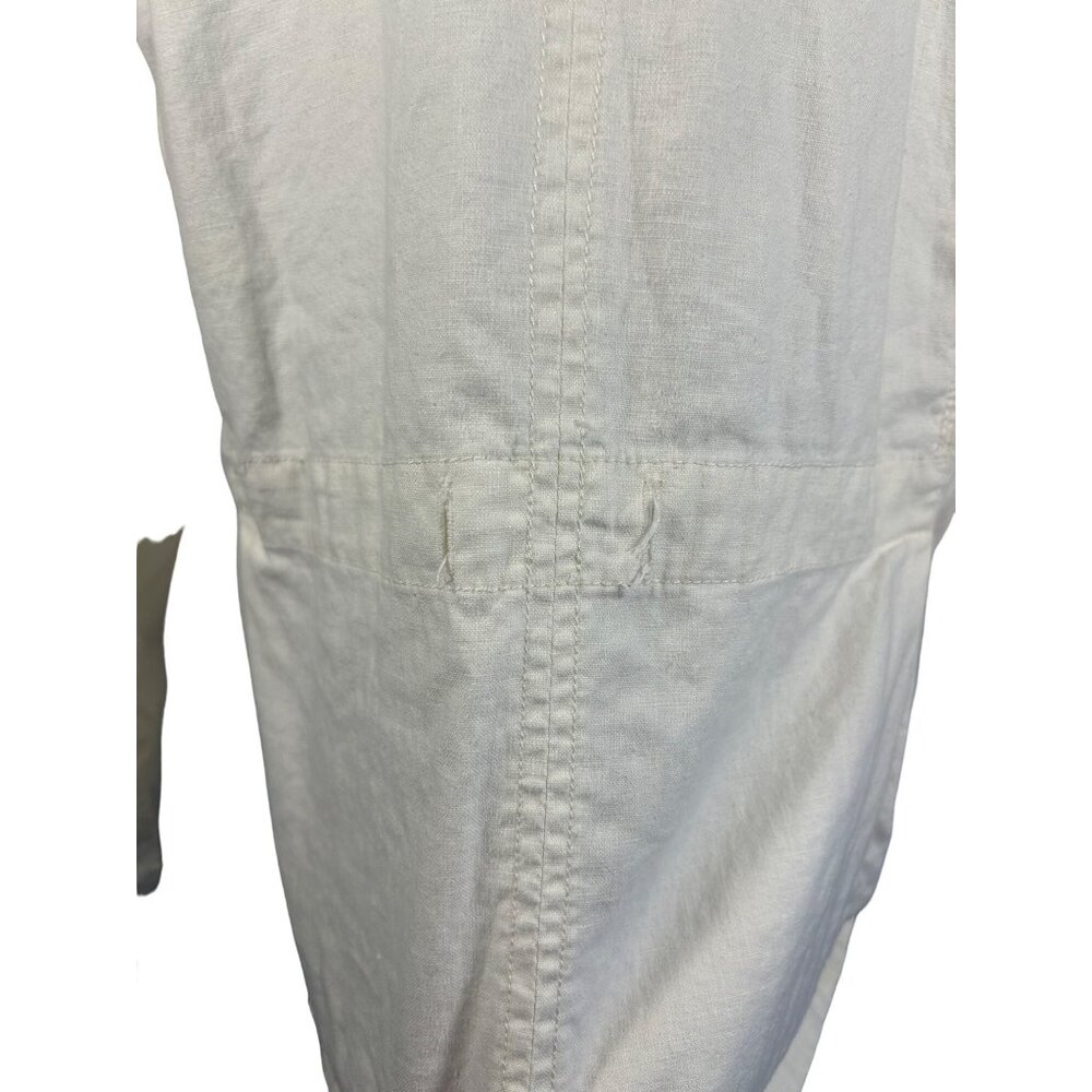 Old Navy Womens XL Utility Jacket Ivory Linen Blend Multiple Pockets - Picture 7 of 10